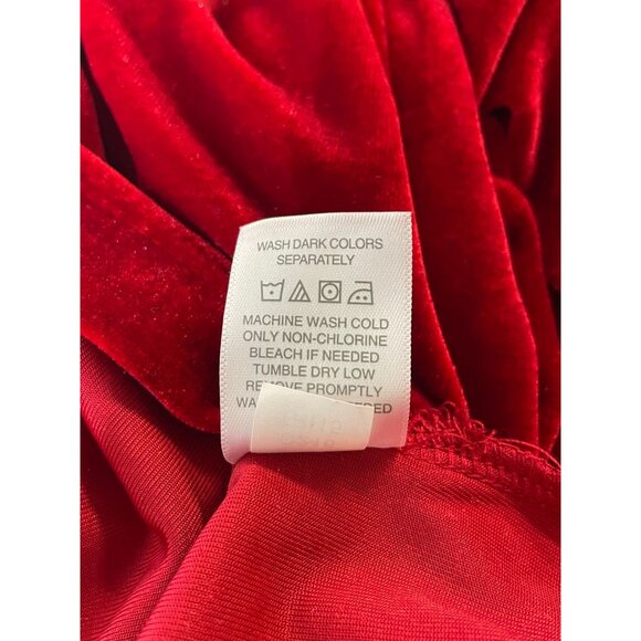 Pajamagram Women's Red Long Sleeve Round Collar Blouse Shirt Sz S - NWT - Picture 9 of 10